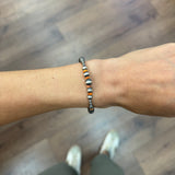 Multi Size Navajo Pearl Stretch Bracelet - Orange Spiny Oyster