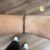 Multi Size Navajo Pearl Stretch Bracelet - Silver