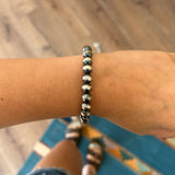 Navajo Pearl Stretch Bracelet - 8mm (Extended Size)