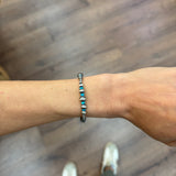 Multi Size Navajo Pearl Stretch Bracelet - Blue Turquoise