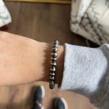 Navajo Pearl Round/Saucer Stretch Bracelet - 7mm -delete