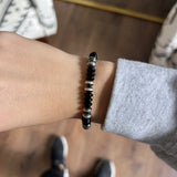 Saucer Stretch Bracelet With Onyx - 7mm