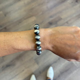 Navajo Pearl Stretch Bracelet - 12mm
