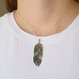 The Elva - 14k Gold Feather Pendant