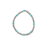 4mm Navajo Pearl Stretch Bracelet - Turquoise
