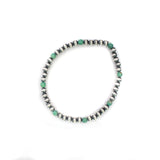 4mm Navajo Pearl Stretch Bracelet - Green Turquoise