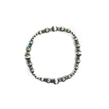 Multi Size Navajo Pearl Stretch Bracelet - Turquoise/Green
