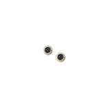 X Tiny Double Twist Round Studs - Onyx