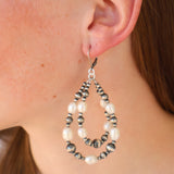 3" Navajo Pearl Earrings- Fresh Water Pearl