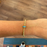5mm Gold Stretch- Turquoise