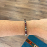 Stretch Bracelet With Purple Spiny Oyster- Saucer/Round