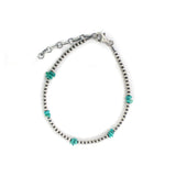 3mm Anklet- Chip Turquoise