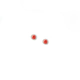 Double Twist Round Studs - Red Spiny