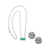 2025 BLACK FRIDAY - Single Stone Turquoise Necklace & Concho Stud Set A.