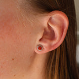 Double Twist Round Studs - Red Spiny