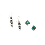 2025 BLACK FRIDAY: 4 Stone Turquoise Studs & Handmade Navajo Pearl Earrings