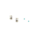 2025 BLACK FRIDAY: Tiny Turquoise Stud & Stamped Hoop -
