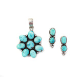 2025 BLACK FRIDAY: Cluster Turquoise Pendant & Earring Set