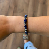 Saucer Stretch Bracelet With Lapis - 7mm