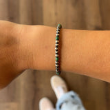 4mm Navajo Pearl Stretch Bracelet - Green Turquoise