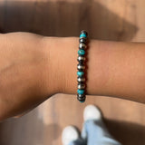 7mm Navajo Pearl and Turquoise Stretch Bracelet
