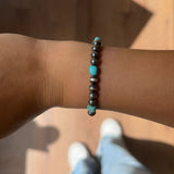 6mm Navajo Pearl Stretch Bracelet - Turquoise