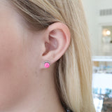 Double Twist Round Studs - Pink
