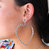 The Post Zuni Heart Hoops-Turquoise: 3 1/4"