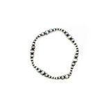 Multi Size Navajo Pearl Stretch Bracelet - Silver