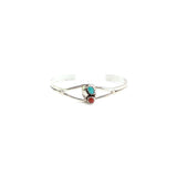 The Bronson Baby Cuff- Turquoise & Coral