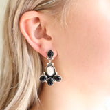 The Alveros- Onyx/Fresh Water Pearls (1 1/2")