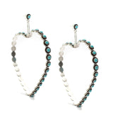 The Post Zuni Heart Hoops-Turquoise: 3 1/4"