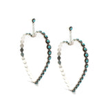 The Post Zuni Heart Hoops-Turquoise: 3 1/4"