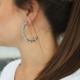 The Original Zuni Hoops - Turquoise : 1 1/2"