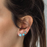 Double Twist Square Studs - Turquoise