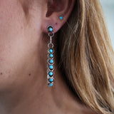 The Post Zuni Teardrop Hoops-Turquoise: 2 1/2"