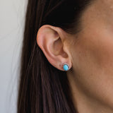 Double Twist Oval Studs - Turquoise