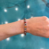 6mm Navajo Pearl Stretch Bracelet - Orange Spiny Oyster (Extended Size)