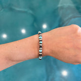 Navajo Pearl Stretch Bracelet - Larimar