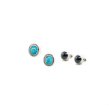 2025 BLACK FRIDAY: Turquoise Stud & 10mm Navajo Pearl Stud Set - E