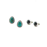2025 BLACK FRIDAY: Turquoise Stud & 10mm Navajo Pearl Stud Set - F