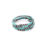 5mm Memory Wire Navajo Pearl Bracelet - Turquoise