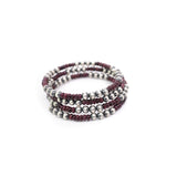 5mm Memory Wire Navajo Pearl Bracelet - Purple Spiny Oyster