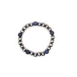 6mm Pearl Stretch Bracelet - Lapis