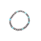 6mm Pearl Stretch Bracelet - Light Turquoise