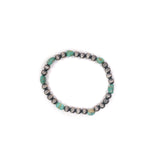 6mm Pearl Stretch Bracelet - Green Turquoise