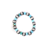 12mm Pearl Stretch Bracelet - Turquoise