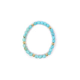 6mm Turquoise and 14k Gold Stretch Bracelet