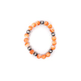 8mm Navajo Pearl Stretch Bracelet - Orange Spiny Oyster