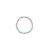 3mm Pearl Stretch Bracelet - Turquoise and Spiny Oyster